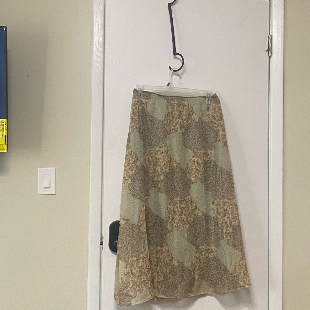 Elegant Brown and Green Women's Skirt